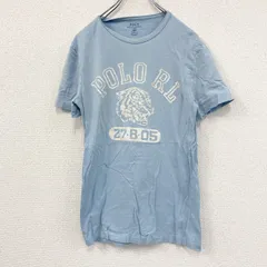 【値引き交渉OK！】古着 used　Polo Ralph Lauren　半袖プリントTシャツ　青　ブルー　Sサイズ