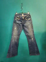 トゥルーレリジョン レディース デニム ダメージ ブーツカット joey デニム