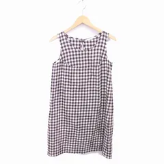 スピック&スパン Spick&Span ワンピース ロング チェック プルオーバー 薄手 ノースリーブ 40 ブラウン アイボリー 茶 /TT7