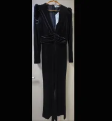 ZARA ザラ ブラック ツアーベルベット ONE PIECE Sサイズ
