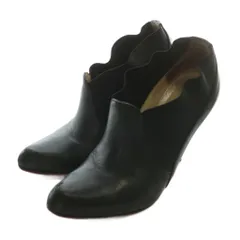 クリスチャンルブタン Christian louboutin ブーティ サイドゴア レザー ポインテッドトゥ ハイヒール 36.5 23.5cm 黒 ブラック /XZ ■GY11