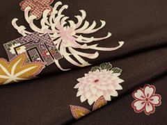 美品】京友禅 九寸名古屋帯 塩瀬乱菊花文様 - メルカリ
