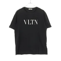 ヴァレンチノ Valentino カットソー VLTN ロゴプリント ブラック コットン Tシャツ メンズ Used Bのサムネイル
