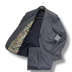 極美品 Paul Smith COLLECTION  ポールスミス コレクション セットアップ スーツ 花柄 フラワー 総柄 ネイビー シルク XL相当