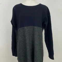 UNIQLO バイカラー セーター ウール混 ネイビー×グレー Lサイズ Ｌ　20260121-0010
