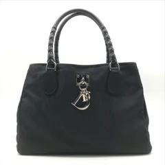 美品 Christian Dior ディオール トロッター SV金具 キャンバス レザー トート ショルダー バッグ ブラック ブランド BAG a11738