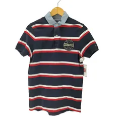 トミーヒルフィガー TOMMY HILFIGER Slim Fit ロゴワッペン ボーダー S/S ポロシャツ メンズ import：M 