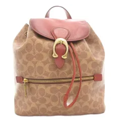 コーチ COACH 68563 シグネチャー リュックサック デイバッグ ロゴ PVC レザー 茶 ブラウン /GV ■GY18