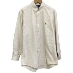 RALPH LAUREN　ストライプシャツ　長袖　トップス　ボタンダウン　ワンポイント　スモールポニー　刺しゅう　古着　/4392