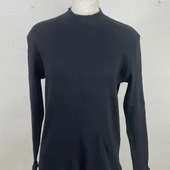 UNIQLO リブ ハイネック カットソー ブラック XL ストレッチ　XL　20260120-0025
