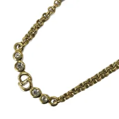 クリスチャンディオール Christian Dior ヴィンテージ ネックレス ゴールドカラー 金色 CDロゴ ラインストーン /KW ■GY18