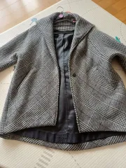 CHECK パータン ウールコート