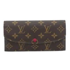 LOUIS VUITTON ルイ・ヴィトン ポルトフォイユ エミリー モノグラム 長財布 M60697 レディース モノグラム レザー ブラウン フューシャ 中古