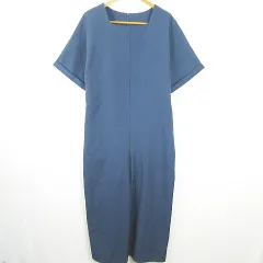 アンティカ antiqua パターントルソ pattern torso オールインワン ロンパース 半袖 ワイド ストレッチ F ブルー kz12937