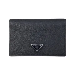 ☆プラダ カードケース パスポートホルダー 2MV017_2E54_F0002 カーフレザー トライアングルロゴ ブラック シルバー金具 PRADA