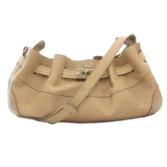 バーバリー BURBERRY ショルダーバッグ ロゴ 裏地ノバチェック レザー 本革 ベージュ /AE ■GY18