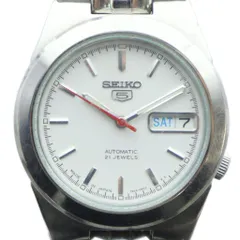 セイコー SEIKO ファイブ 5 腕時計 ウォッチ 自動巻き ロゴ カレンダー付き 7S26-02V0 白文字盤 シルバー色 ■GY18 /MQ