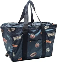 MIKA&MAYA エコバッグ 保冷 保温 大きいサイズ (デニム調)