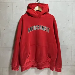 Abercrombie&Fitch アバクロ パーカー フーディ プルオーバー スウェット トップス ロゴ 刺繍 レッド 赤 メンズ SG405-2