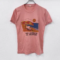 【値引き交渉OK！】古着 used　～80s　SPORT　SNOOPY　スヌーピー　半袖プリントTシャツ　ヴィンテージ　ピンク