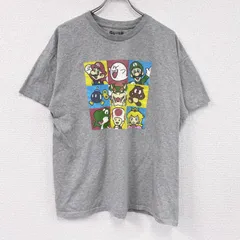 【値引き交渉OK！】古着 used　Nintendo　任天堂　SUPER MARIO　スーパーマリオ　半袖プリントTシャツ　灰色　グレー　XLサイズ