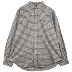 古着 ラルフローレン Ralph Lauren CLASSIC FIT 長袖 ボタンダウンチェックシャツ メンズL相当/eaa458786