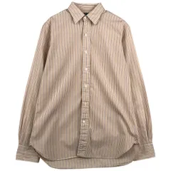古着 ラルフローレン Ralph Lauren POLO by Ralph Lauren ANDREW マルチストライプ 長袖 コットンストライプシャツ メンズM相当/eaa458796
