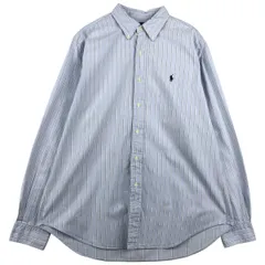 古着 ラルフローレン Ralph Lauren CLASSIC FIT 長袖 ボタンダウンストライプシャツ メンズL相当/eaa610703