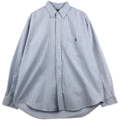 古着 ラルフローレン Ralph Lauren BIG SHIRT 長袖 ボタンダウンストライプシャツ メンズM相当/eaa610704