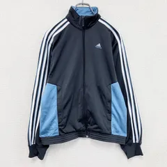 【値引き交渉OK！】古着 used　00s　adidas　アディダス　トラックジャケット/ジャージ　デカロゴ　ヴィンテージ　ダークグレー　150サイズ