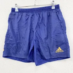 【値引き交渉OK！】古着 used　～00s　adidas　アディダス　ハーフパンツ/ショートパンツ　ナイロンパンツ　デカロゴ　青　ブルー　Lサイズ　