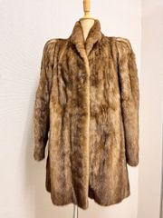 ミンクコート ブルー系 ネイビー 毛皮 リアルファー C26010514 - メルカリ