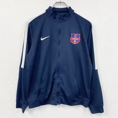 【値引き交渉OK！】古着 used　NIKE　ナイキ　DRI-FIT 　FCバルセロナ　トラックジャケット/ジャージ　紺　ネイビー　XLサイズ　