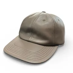 KIJIMA TAKAYUKI キジマタカユキ 25AW LAMBSKIN 6PANEL CAP ラムスキンレザーキャップ F グレーカーキ 15134