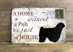 【Puli/プーリー ドッグ】 メタルプレート メッセージ 犬 雑貨 グッズ アート ポスター おしゃれ インテリア 壁飾り アンティーク風  378