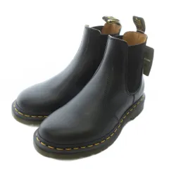 ドクターマーチン DR.MARTENS 2976YS チェルシーブーツ ショートブーツ サイドゴア レザー ラウンドトゥ イエローステッチ UK5 24cm 黒 ブラック /XZ ■GY18