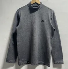 アディダス 起毛 タートルネック 長袖 Tシャツ グレー ゴルフウェア