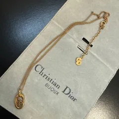 Christian Dior クリスチャンディオール　CDロゴオーバルチャームネックレス　ゴールドカラー　ビンテージ