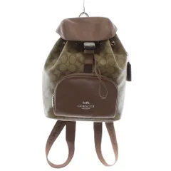 コーチ COACH ペース ラージ バックパック リュックサック デイパッグ PVC レザー シグネチャー 総柄 ロゴ シルバー金具 茶色 ブラウン CT810 /XZ ■GY18