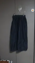 ウエストゴム ブラック デニム ワイド