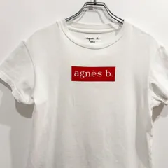 agnes b. × ADAM ET ROPE 別注 ボックスロゴ 半袖Tシャツ プリント ホワイト S【送料込み】