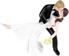 Queen-b ウェディング ケーキ トッパー かわいい ロマンチック おもしろ デコレーション 飾り 装飾 (B)