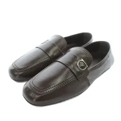 サルヴァトーレフェラガモ Salvatore Ferragamo 24SS DEBROS ローファー モカシン レザー スクエアトゥ ガンチーニ 7.5 25.5cm-26cm 茶色 ブラウン /XZ ■GY19