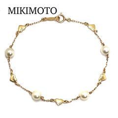 MIKIMOTO ミキモト K18 ブレスレット パール×7 内周約18cm - メルカリ