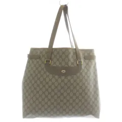 グッチ GUCCI オールドグッチ GGスプリーム トートバッグ ワンショルダー PVC レザー総柄 ロゴ ベージュ 茶色 ブラウン /XZ ■OH ■GY17