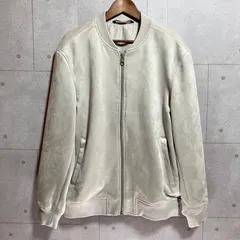ZARA ザラ フェイク スエード ブルゾン ジャケット アウター XL オフホワイト メンズ SG405-7