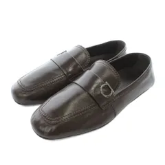 サルヴァトーレフェラガモ Salvatore Ferragamo 24SS DEBROS ローファー モカシン レザー スクエアトゥ ガンチーニ 7 25.5cm 茶色 ブラウン /XZ ■GY19