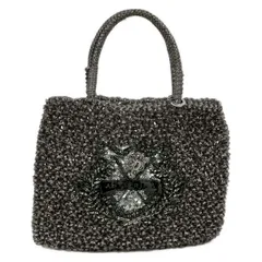 ANTEPRIMA(アンテプリマ) トートバッグ ワイヤーバッグ ベージュ×シルバー ラインストーン/スパンコール