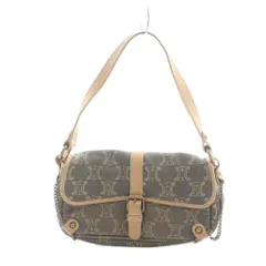 セリーヌ CELINE ミニ ハンドバッグ ワンショルダー パリマカダム ロゴ 総柄 デニム レザー グレー ■GY17 /MQ