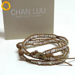 #ae チャンルー CHAN LUU ラップ ブレスレット 白系 レザー シルバー 多重巻き タグ付き 美品 ユニセックス [957550] k01のサムネイル